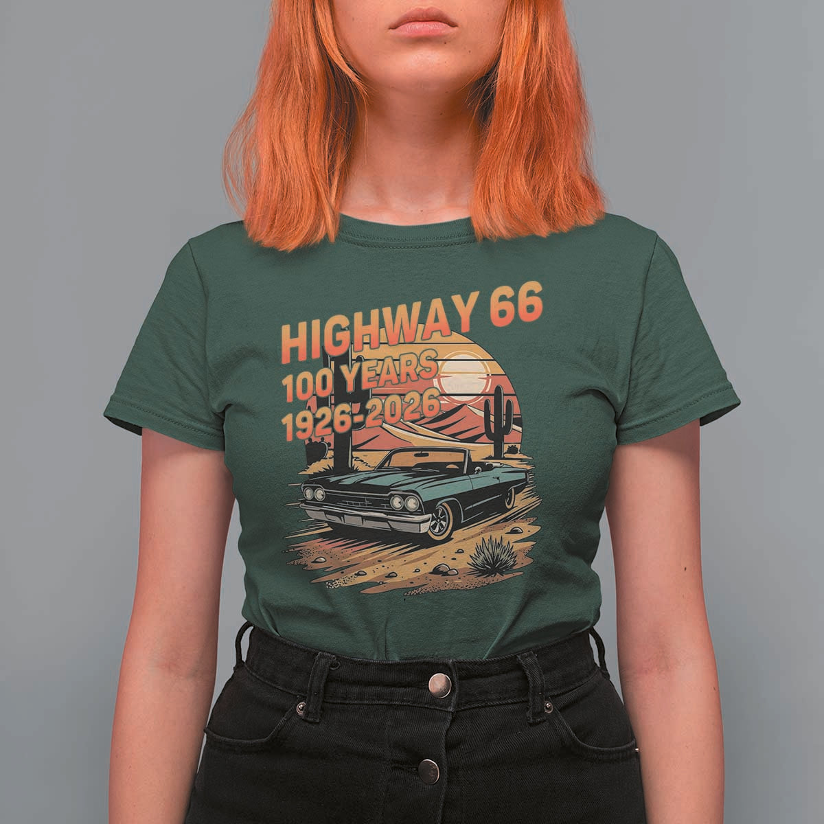 Route Highway 66 Centennial T Shirt For Women 100 Year Road Trip Adventure