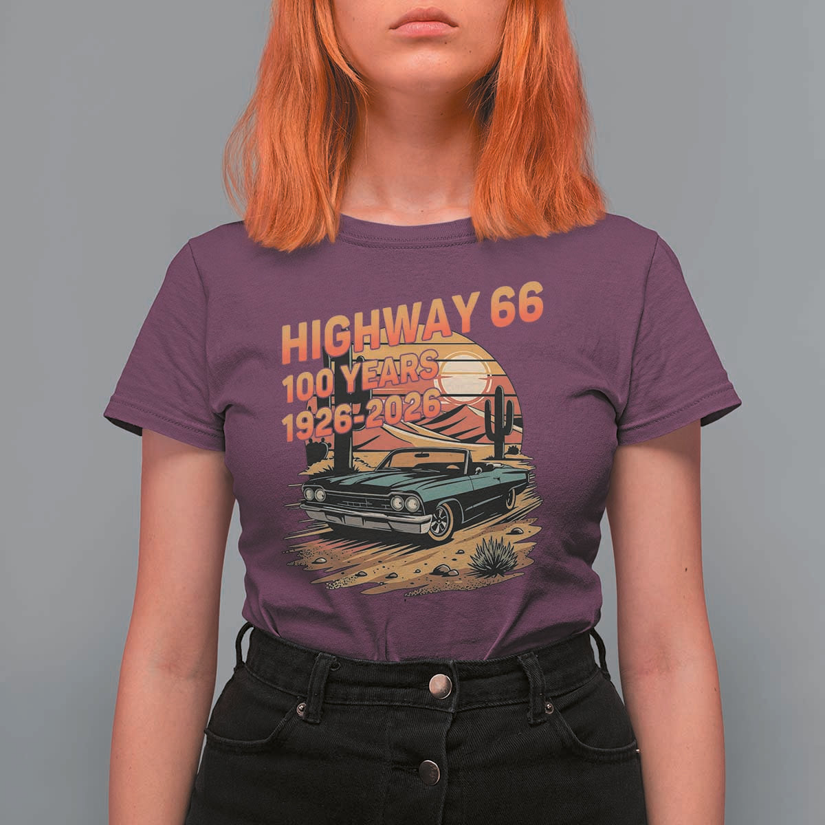 Route Highway 66 Centennial T Shirt For Women 100 Year Road Trip Adventure