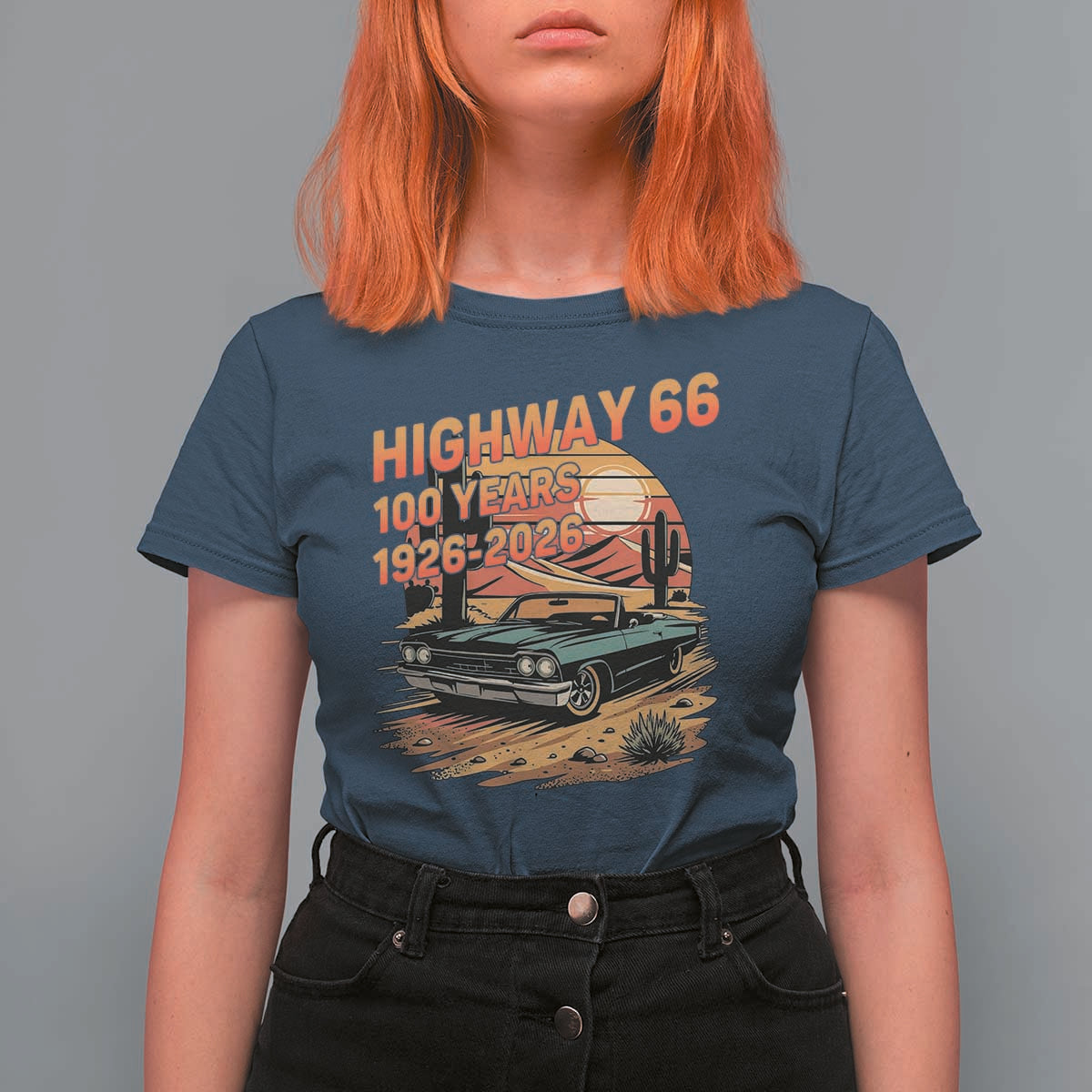 Route Highway 66 Centennial T Shirt For Women 100 Year Road Trip Adventure