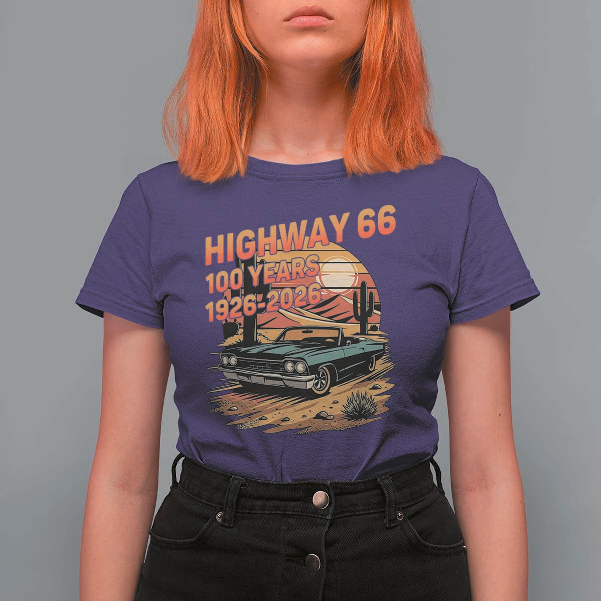 Route Highway 66 Centennial T Shirt For Women 100 Year Road Trip Adventure