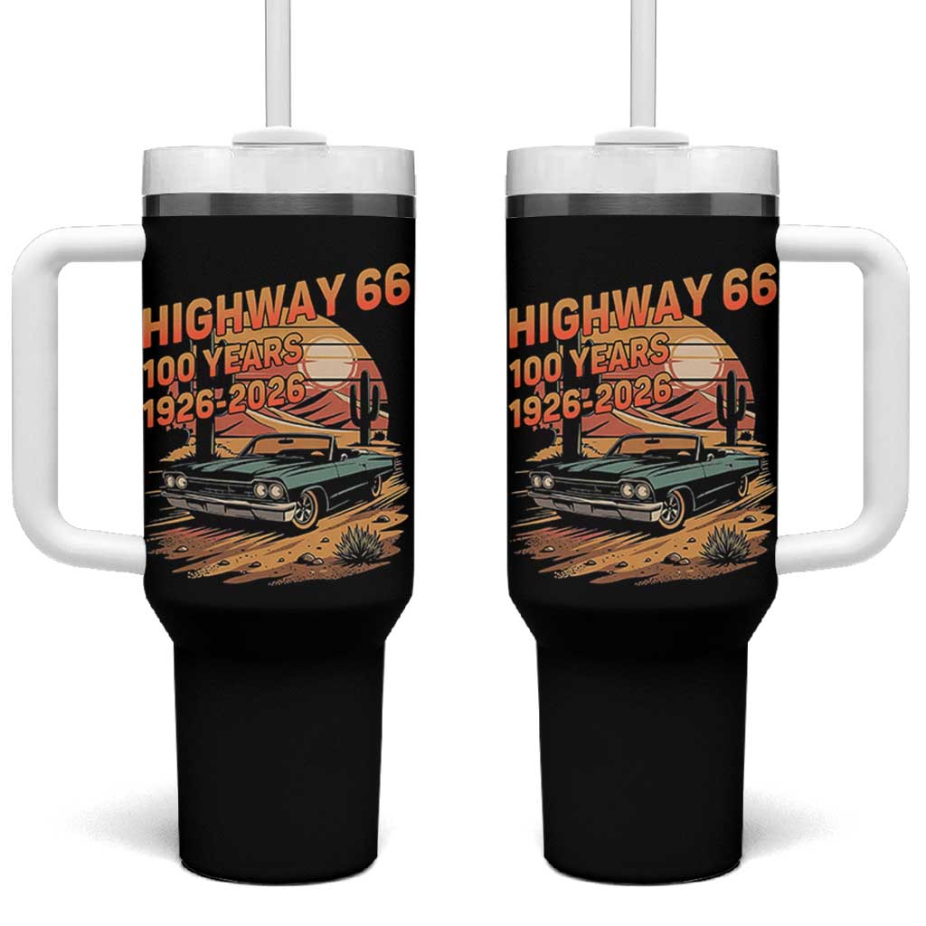 Route Highway 66 Centennial Tumbler With Handle 100 Year Road Trip Adventure