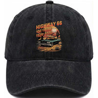 Route Highway 66 Centennial Washed Cotton Baseball Cap 100 Year Road Trip Adventure