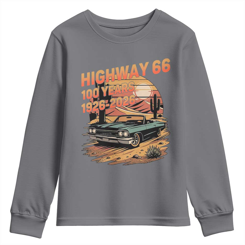 Route Highway 66 Centennial Youth Sweatshirt 100 Year Road Trip Adventure
