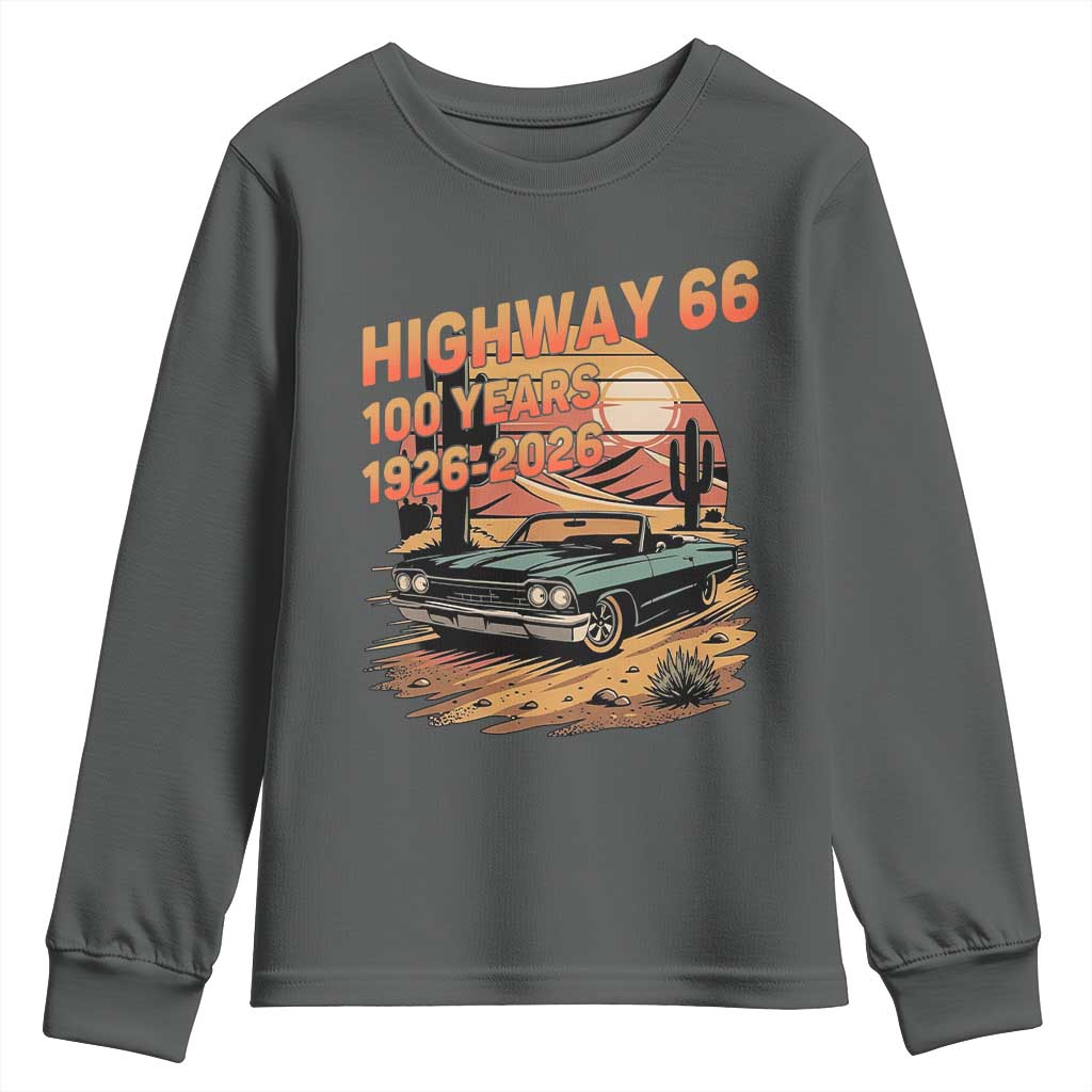 Route Highway 66 Centennial Youth Sweatshirt 100 Year Road Trip Adventure