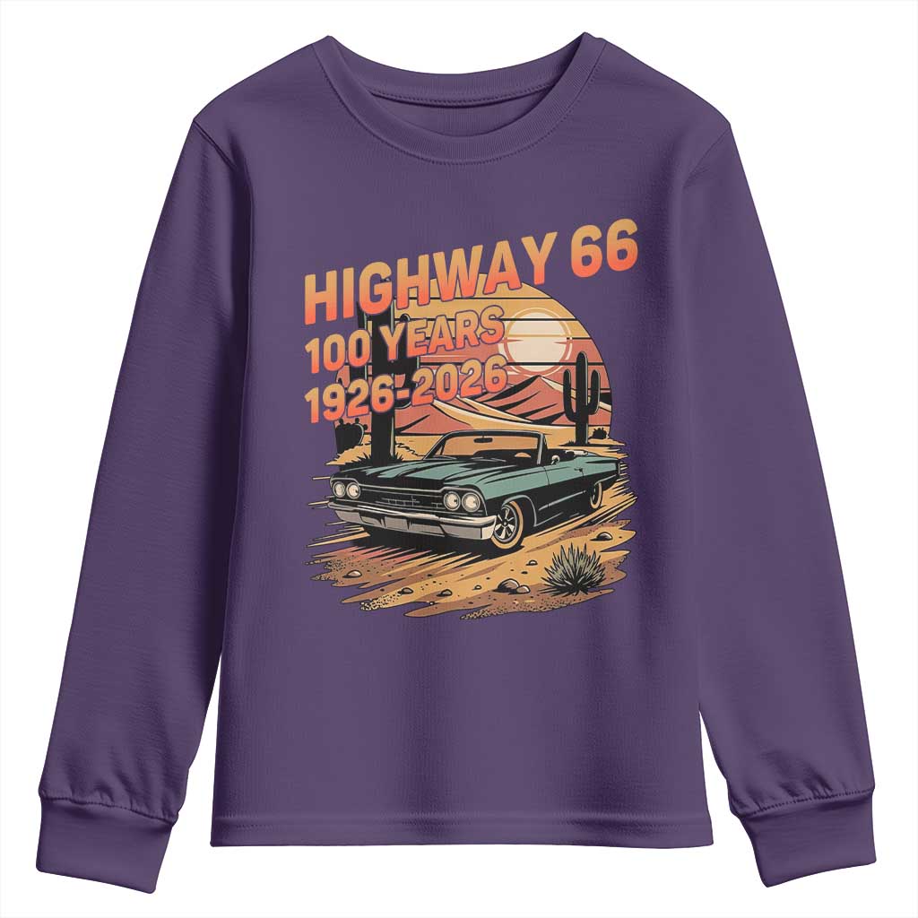Route Highway 66 Centennial Youth Sweatshirt 100 Year Road Trip Adventure