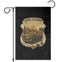 Vintage Muscle Car Route Highway 66 Garden Flag Born To Roam Road Trip