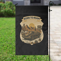 Vintage Muscle Car Route Highway 66 Garden Flag Born To Roam Road Trip