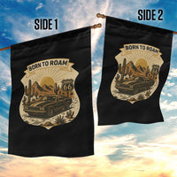 Vintage Muscle Car Route Highway 66 Garden Flag Born To Roam Road Trip