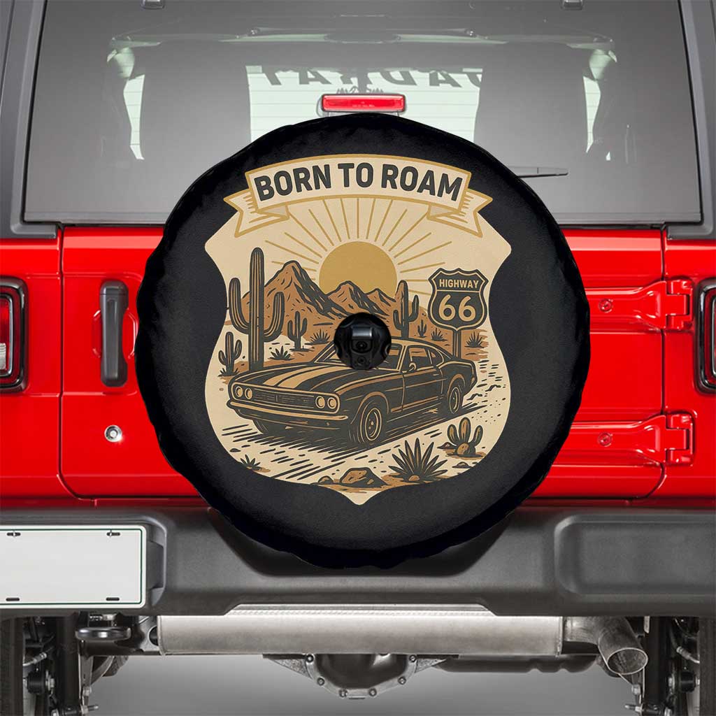 Vintage Muscle Car Route Highway 66 Spare Tire Cover Born To Roam Road Trip