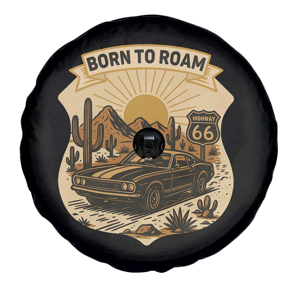 Vintage Muscle Car Route Highway 66 Spare Tire Cover Born To Roam Road Trip