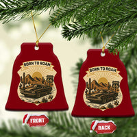 Vintage Muscle Car Route Highway 66 Ceramic Ornament Born To Roam Road Trip
