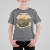 Vintage Muscle Car Route Highway 66 T Shirt For Kid Born To Roam Road Trip
