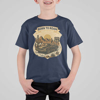 Vintage Muscle Car Route Highway 66 T Shirt For Kid Born To Roam Road Trip