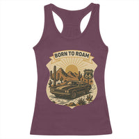 Vintage Muscle Car Route Highway 66 Racerback Tank Top Born To Roam Road Trip