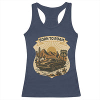 Vintage Muscle Car Route Highway 66 Racerback Tank Top Born To Roam Road Trip