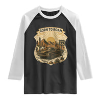Vintage Muscle Car Route Highway 66 Raglan Shirt Born To Roam Road Trip