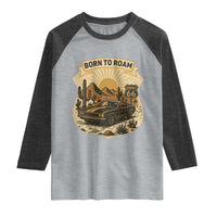 Vintage Muscle Car Route Highway 66 Raglan Shirt Born To Roam Road Trip