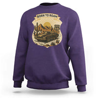 Vintage Muscle Car Route Highway 66 Sweatshirt Born To Roam Road Trip
