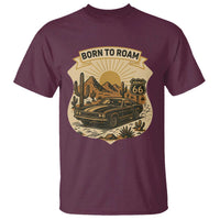 Vintage Muscle Car Route Highway 66 T Shirt Born To Roam Road Trip