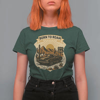Vintage Muscle Car Route Highway 66 T Shirt For Women Born To Roam Road Trip