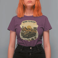 Vintage Muscle Car Route Highway 66 T Shirt For Women Born To Roam Road Trip