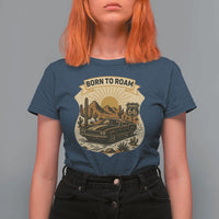Vintage Muscle Car Route Highway 66 T Shirt For Women Born To Roam Road Trip