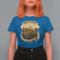 Vintage Muscle Car Route Highway 66 T Shirt For Women Born To Roam Road Trip