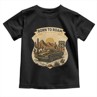 Vintage Muscle Car Route Highway 66 Toddler T Shirt Born To Roam Road Trip