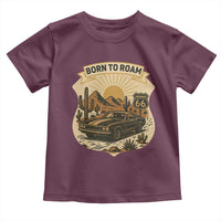 Vintage Muscle Car Route Highway 66 Toddler T Shirt Born To Roam Road Trip