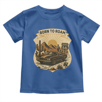 Vintage Muscle Car Route Highway 66 Toddler T Shirt Born To Roam Road Trip