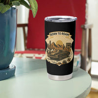 Vintage Muscle Car Route Highway 66 Tumbler Cup Born To Roam Road Trip
