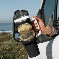 Vintage Muscle Car Route Highway 66 Tumbler With Handle Born To Roam Road Trip