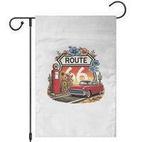 Retro Route Highway 66 Garden Flag Boho Wildflower Americana Floral