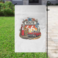 Retro Route Highway 66 Garden Flag Boho Wildflower Americana Floral