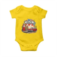 Retro Route Highway 66 Baby Onesie Boho Wildflower Americana Floral