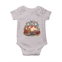 Retro Route Highway 66 Baby Onesie Boho Wildflower Americana Floral