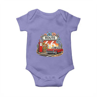 Retro Route Highway 66 Baby Onesie Boho Wildflower Americana Floral