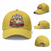 Retro Route Highway 66 Baseball Cap Boho Wildflower Americana Floral