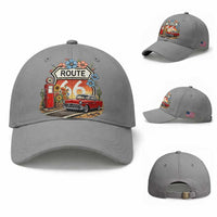 Retro Route Highway 66 Baseball Cap Boho Wildflower Americana Floral