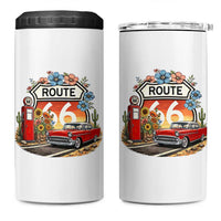 Retro Route Highway 66 4 in 1 Can Cooler Tumbler Boho Wildflower Americana Floral
