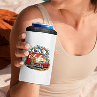 Retro Route Highway 66 4 in 1 Can Cooler Tumbler Boho Wildflower Americana Floral
