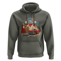 Retro Route Highway 66 Hoodie Boho Wildflower Americana Floral