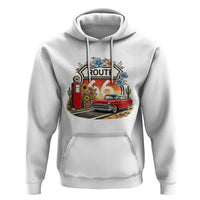 Retro Route Highway 66 Hoodie Boho Wildflower Americana Floral