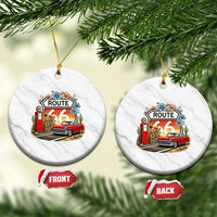 Retro Route Highway 66 Ceramic Ornament Boho Wildflower Americana Floral