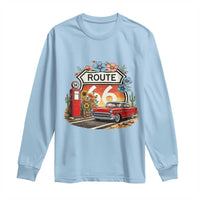 Retro Route Highway 66 Long Sleeve Shirt Boho Wildflower Americana Floral