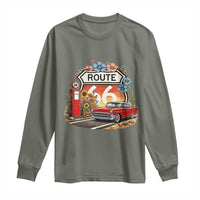 Retro Route Highway 66 Long Sleeve Shirt Boho Wildflower Americana Floral