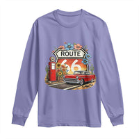 Retro Route Highway 66 Long Sleeve Shirt Boho Wildflower Americana Floral