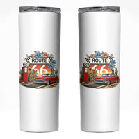 Retro Route Highway 66 Skinny Tumbler Boho Wildflower Americana Floral