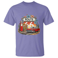Retro Route Highway 66 T Shirt Boho Wildflower Americana Floral