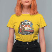 Retro Route Highway 66 T Shirt For Women Boho Wildflower Americana Floral